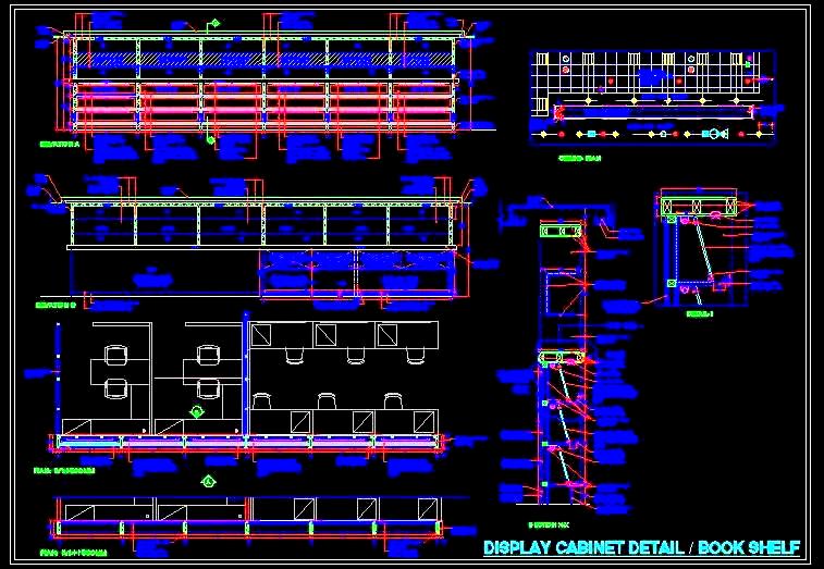 Sleek 30' Display Cabinet for Books & Artifacts- AutoCAD DWG